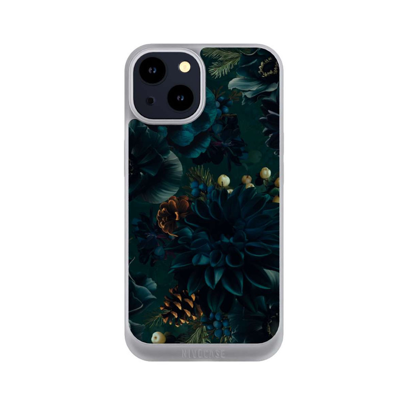 iPhone 14 NIVOpure Blumenmuster Grün und Blau