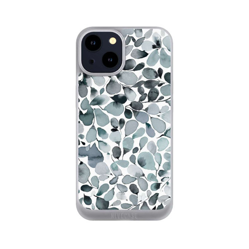 Apple iPhone 14 NIVOpure Eukalyptus Aquarell Blätter Grau