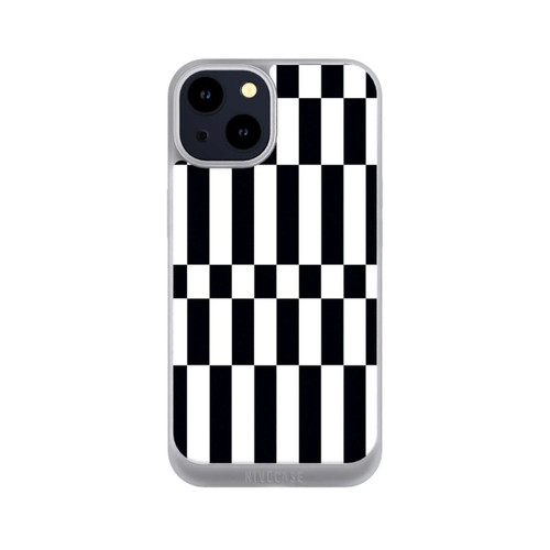 Apple iPhone 14 NIVOpure Checked Abstract Bold Black and White Color Block