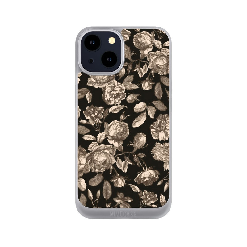 iPhone 14 NIVOpure Leinwand dunkle Blumen