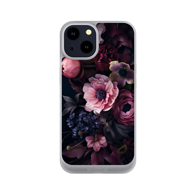 iPhone 14 NIVOpure Rosa Blumenbild mit Pfingstrosen auf dunklem Hintergrund Mit KI