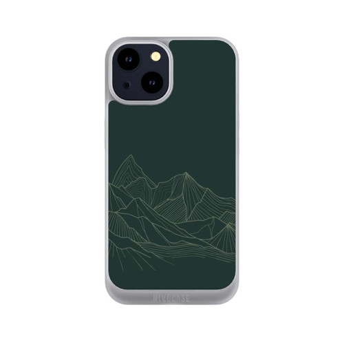Apple iPhone 14 NIVOpure Berg Line Art Grün
