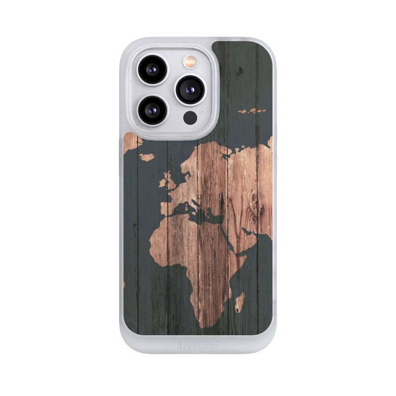 iPhone 14 Pro NIVOpure Wooden World Map