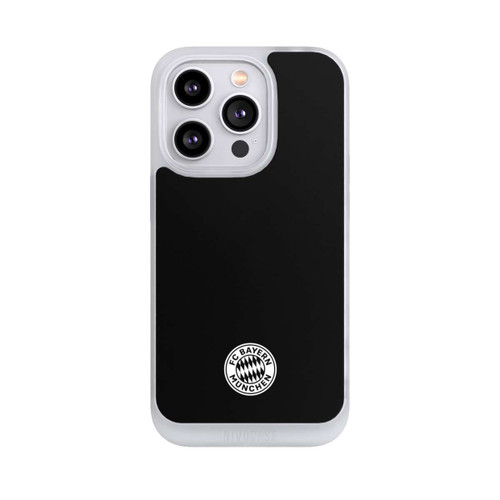 Apple iPhone 14 Pro NIVOpure Klassisches FCB Logo Klein - Weiß auf Schwarz