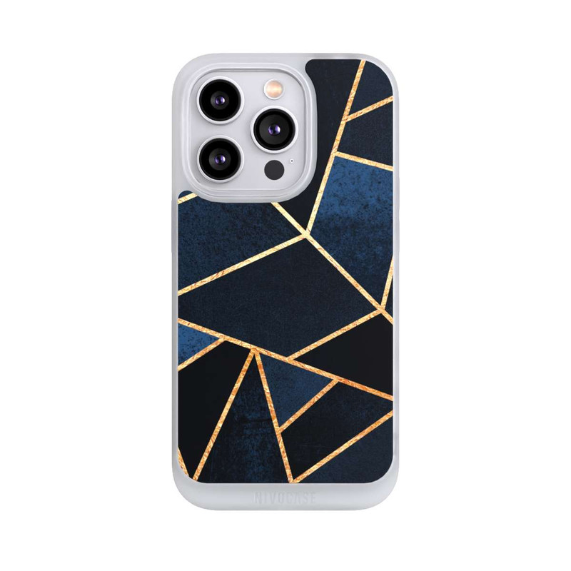 iPhone 14 Pro NIVOpure Navy Stein Golddruck