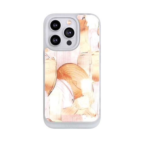 Apple iPhone 14 Pro NIVOpure White/Gold Brush Pattern