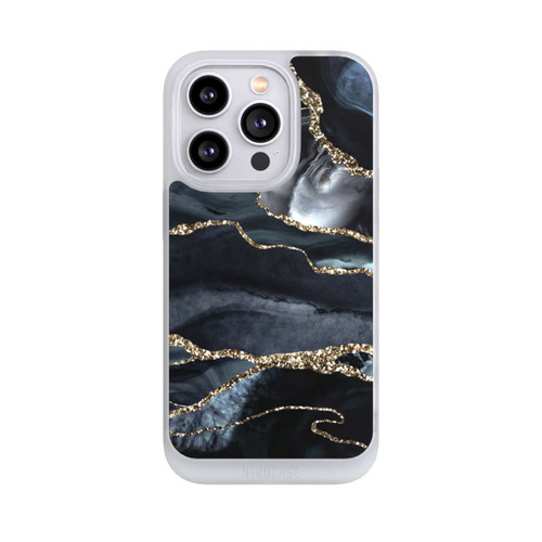 Apple iPhone 14 Pro NIVOpure Dunkler Marmor Gold Glitzerlook