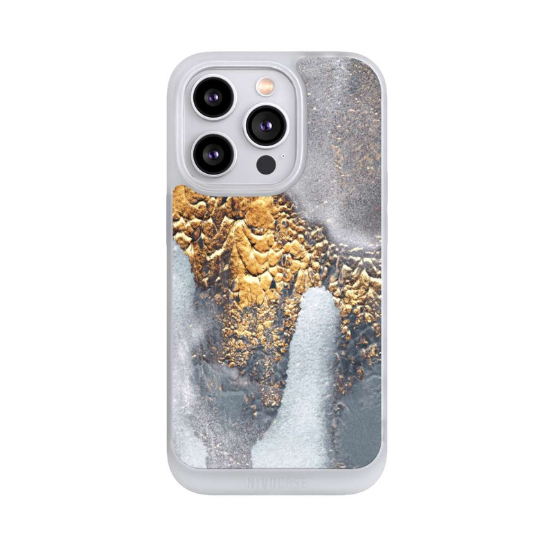 iPhone 14 Pro NIVOpure Beton-Gold-Glitzerlook