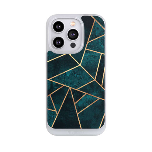 Apple iPhone 14 Pro NIVOpure Tief Blaugrün Stein Gold Druck