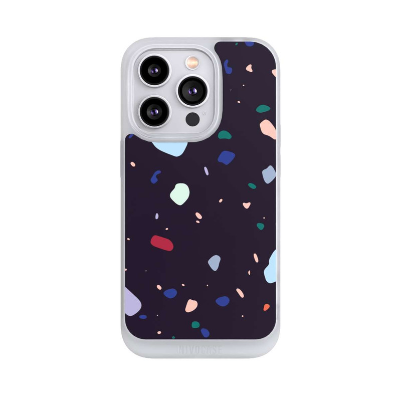 iPhone 14 Pro NIVOpure Moderner dunkel abgerundeter Terrazzo