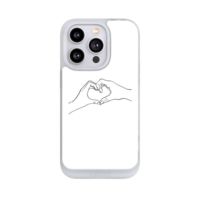 iPhone 14 Pro NIVOpure Herz Hände Line Art