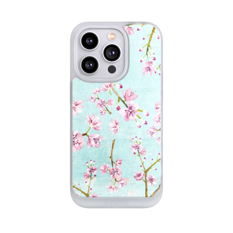 iPhone 14 Pro NIVOpure Cherry Blossom Twigs Pattern Light Blue
