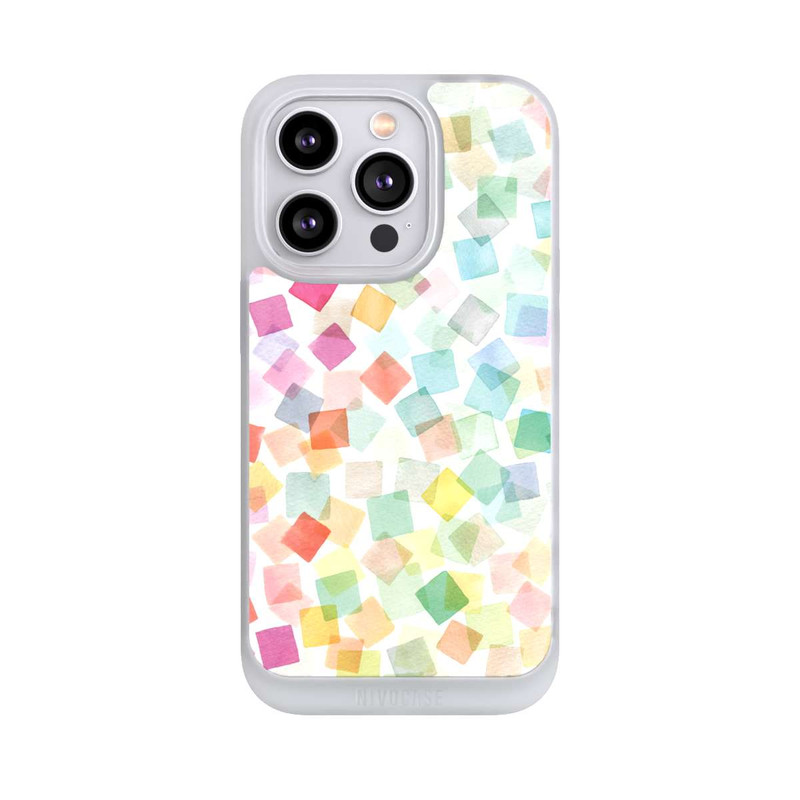 iPhone 14 Pro NIVOpure Konfetti geometrische Plaids Regenbogen