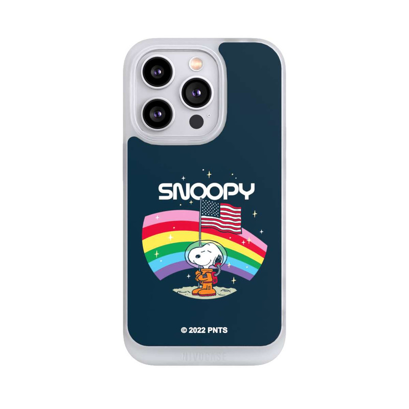 iPhone 14 Pro NIVOpure Snoopy Weltraumreisender Regenbogen