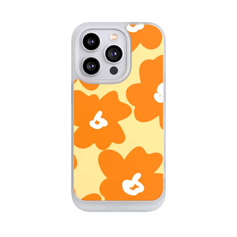 iPhone 14 Pro NIVOpure Retro floral pattern Päivi yellow orange