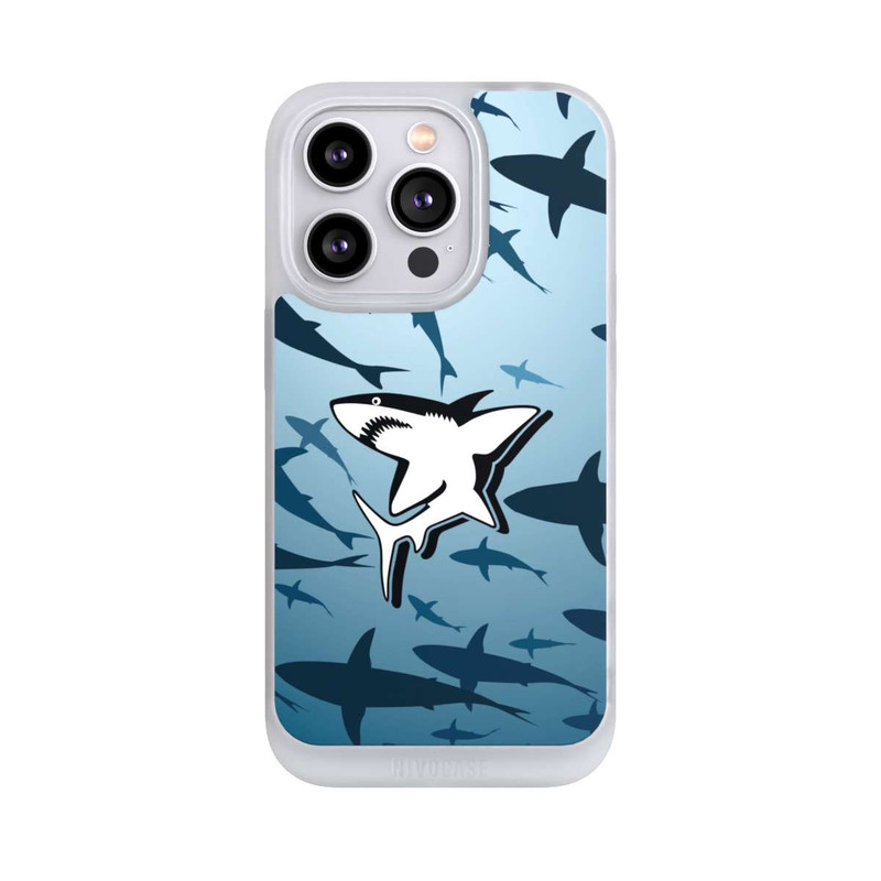 iPhone 14 Pro NIVOpure Haie Muster Blau