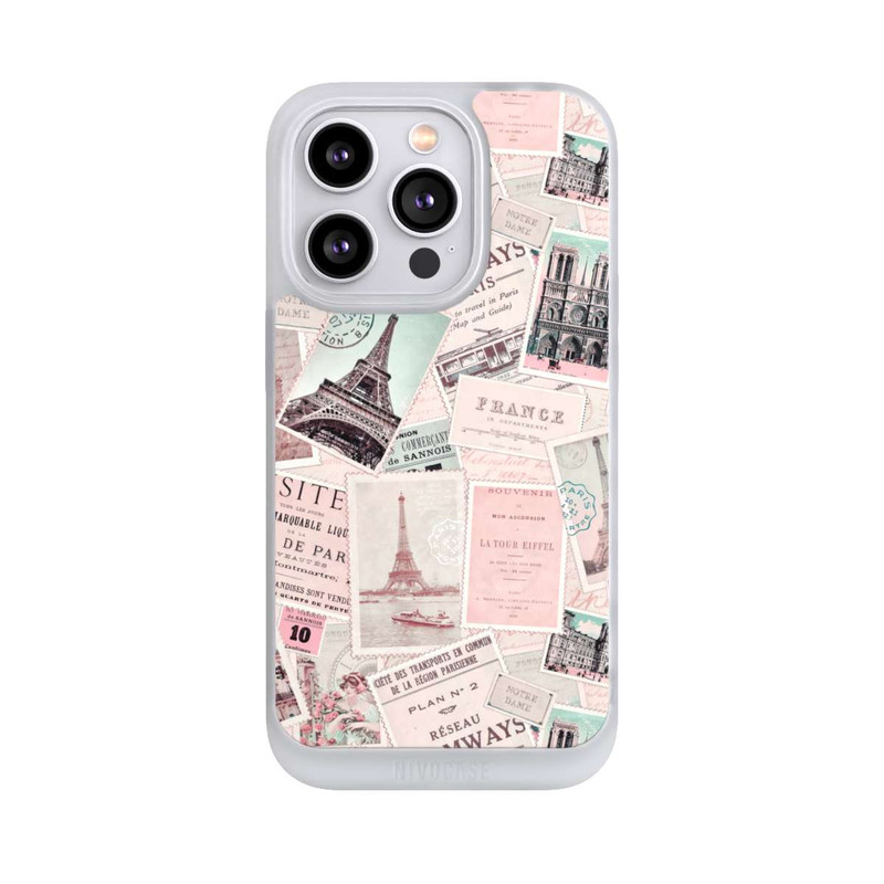 iPhone 14 Pro NIVOpure Vintage Paris Postcards Pattern
