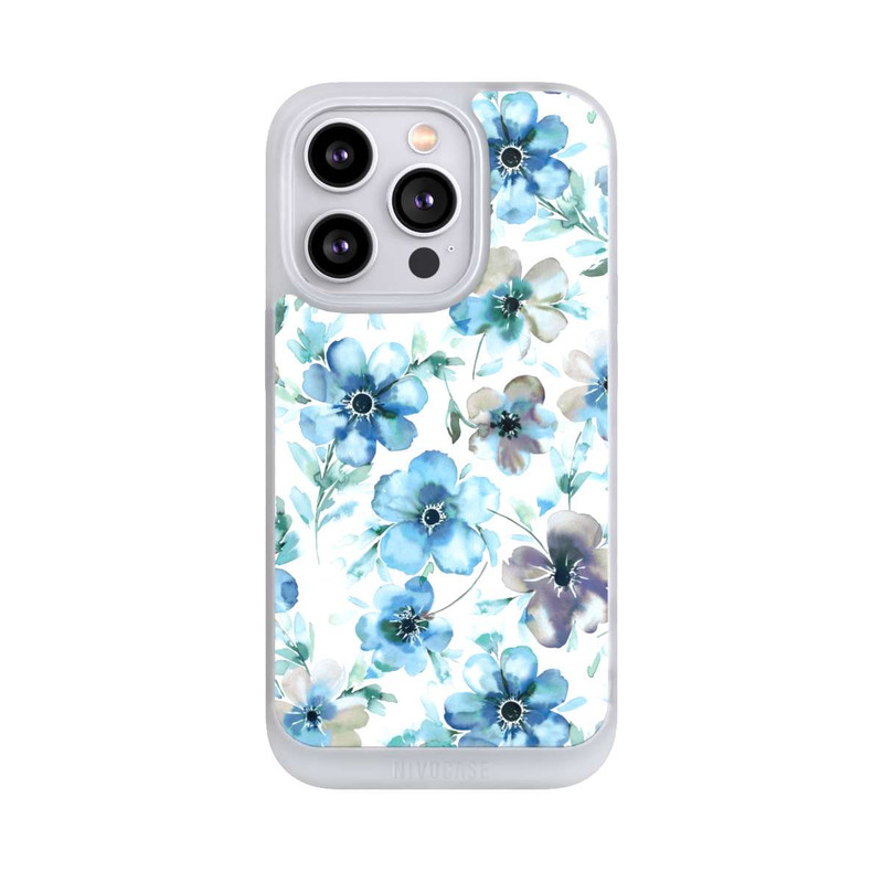 iPhone 14 Pro NIVOpure Blue Flower Pattern Trendy