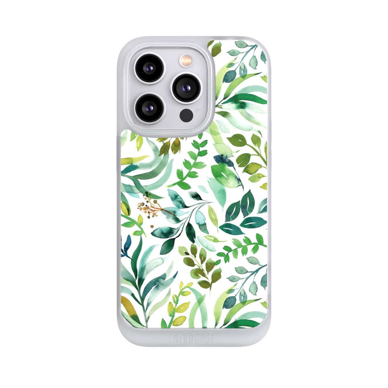 iPhone 14 Pro NIVOpure Aquarell Palmenblätter Botanisch Grün
