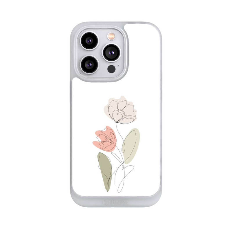 iPhone 14 Pro NIVOpure Blume Line Art Beige