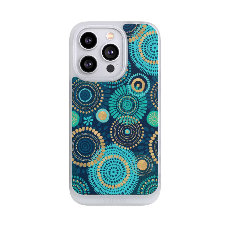 iPhone 14 Pro NIVOpure Blockprint India Teal Gold