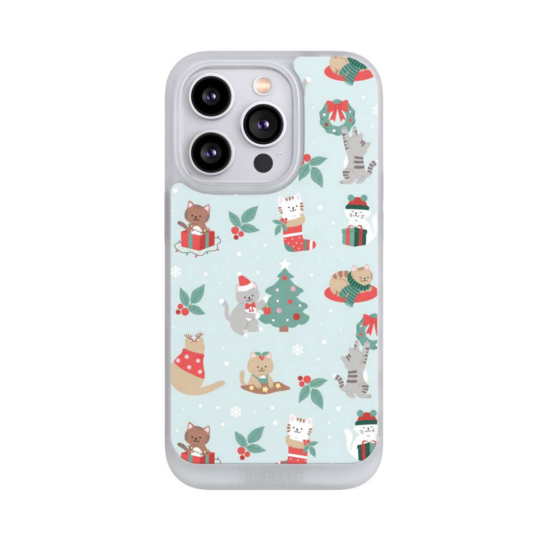 iPhone 14 Pro NIVOpure festliche Katzen im Winterwunderland