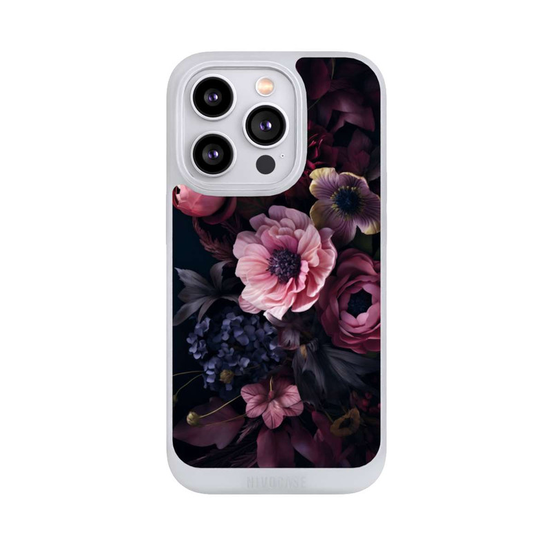 iPhone 14 Pro NIVOpure Rosa Blumenbild mit Pfingstrosen auf dunklem Hintergrund Mit KI