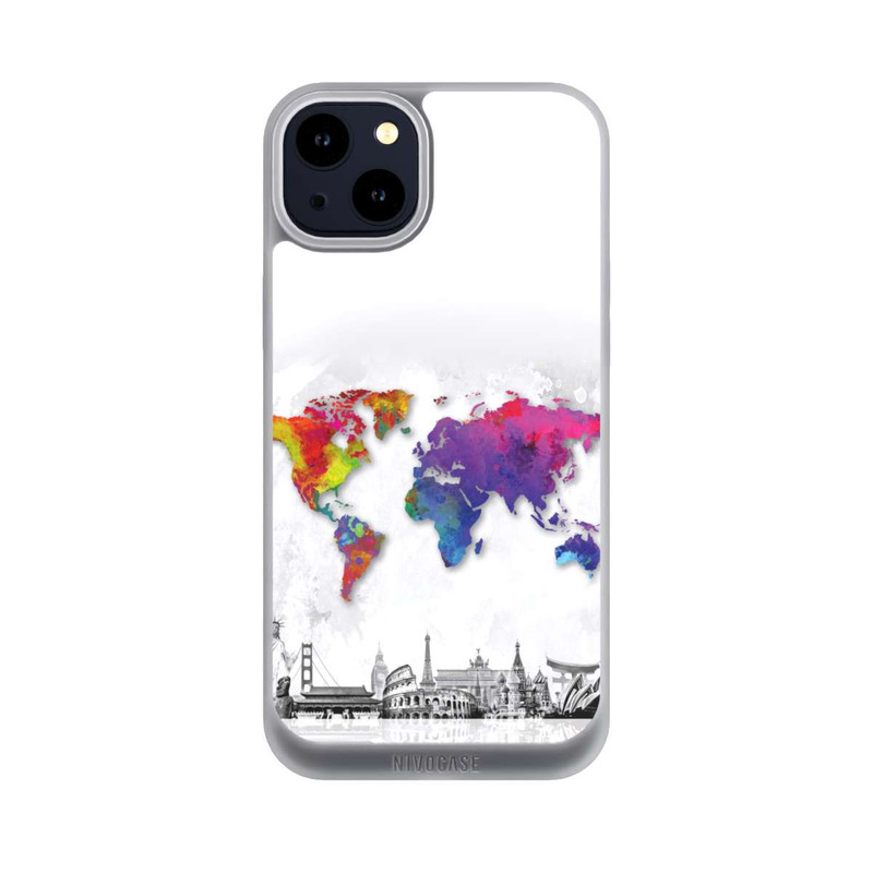 iPhone 14 Plus NIVOpure Worldmap with Skyline