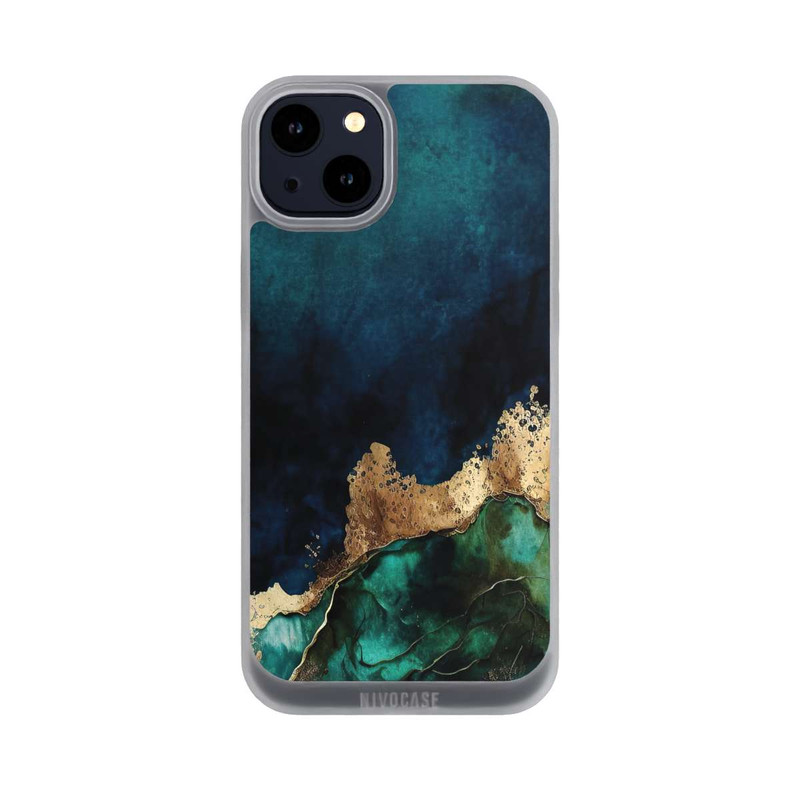 iPhone 14 Plus NIVOpure Bleu pétrole avec or