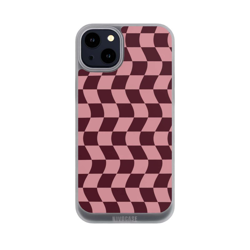 iPhone 14 Plus NIVOpure Schachbrett Rot-Rosa