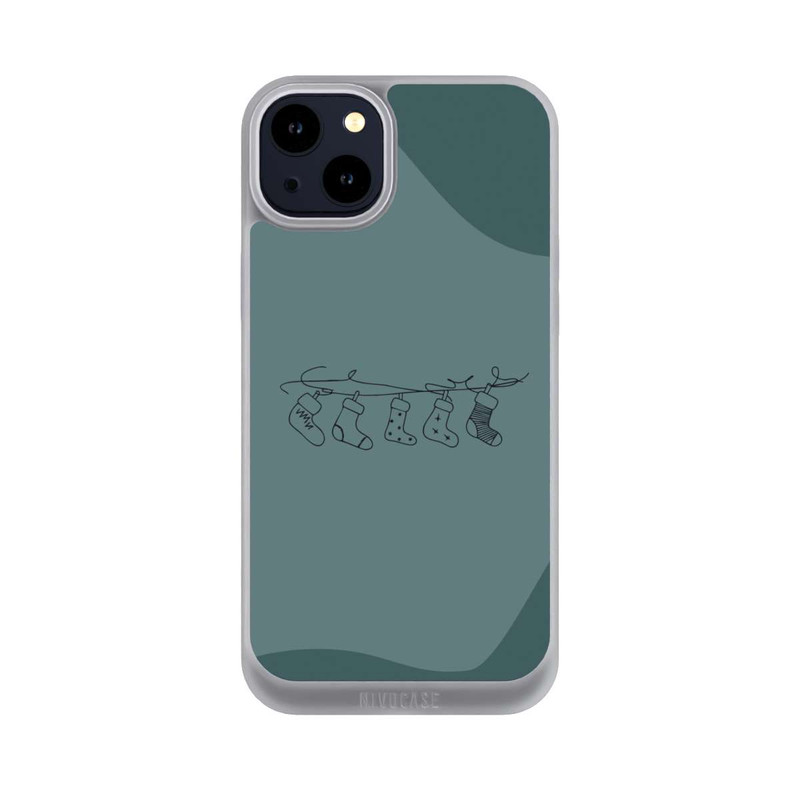 iPhone 14 Plus NIVOpure Chaussettes de Noël Line Art Minimaliste