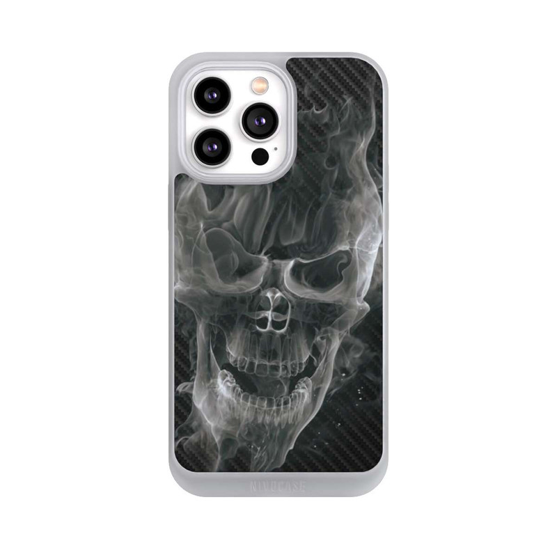iPhone 14 Pro Max NIVOpure rauchender Totenkopf Carbon