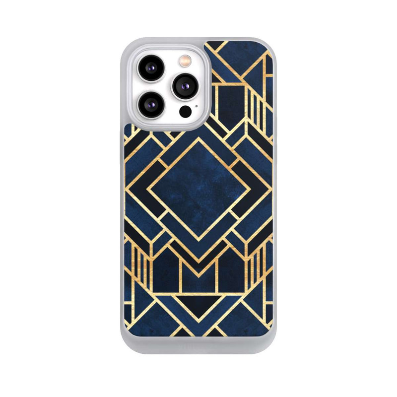 iPhone 14 Pro Max NIVOpure Art Deco Blue Gold Print