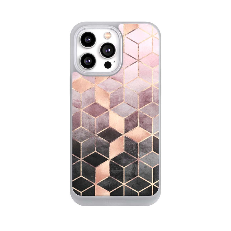 iPhone 14 Pro Max NIVOpure Pink-grauer Farbverlauf Würfel Druck