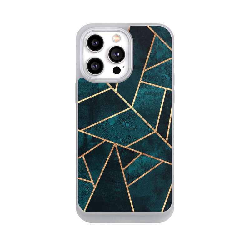 iPhone 14 Pro Max NIVOpure Tief Blaugrün Stein Gold Druck