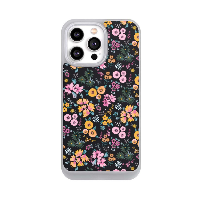 iPhone 14 Pro Max NIVOpure Kleine bunte Blumen Schwarz 2