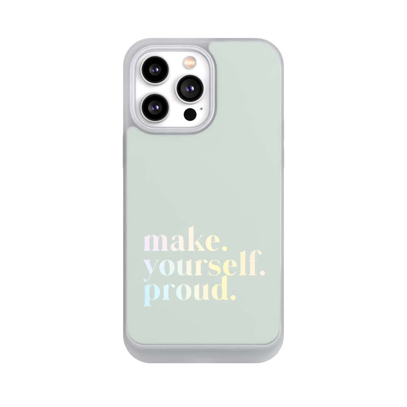 iPhone 14 Pro Max NIVOpure Make Yourself Proud Zitat-Minze und Farbverlauf