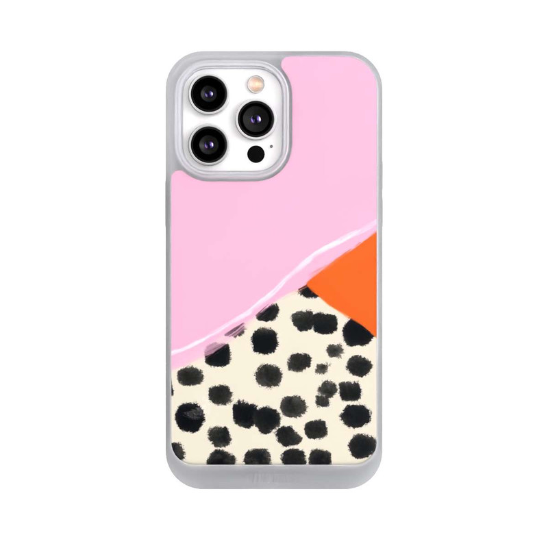 iPhone 14 Pro Max NIVOpure Rosa und Orange Gepunkteter Hintergrund