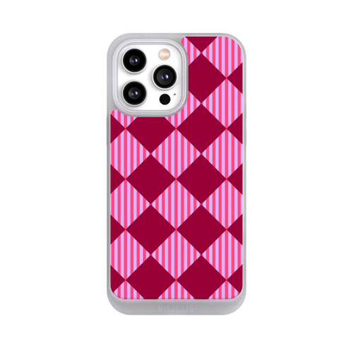 Apple iPhone 14 Pro Max NIVOpure Rauten Muster Rot Rosa
