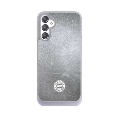 Samsung Galaxy A14 5G NIVOpure Klassisches FCB Logo Klein - Weiß auf Metalllook