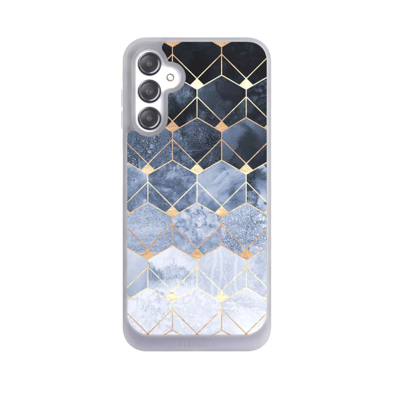 Galaxy A14 5G NIVOpure Blaue Sechsecke und Diamanten Golddruck