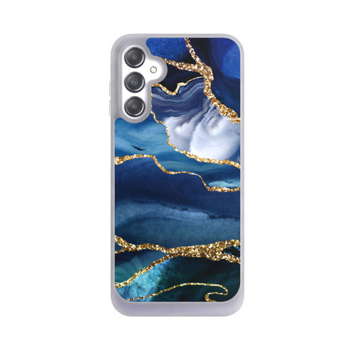 Samsung Galaxy A14 5G NIVOpure  Blauer Marmor Gold Glitzer Look