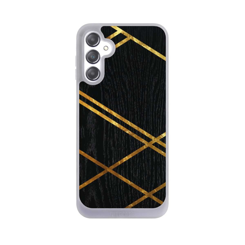 Galaxy A14 5G NIVOpure Schwarzes geometrisches Muster Goldene Streifen