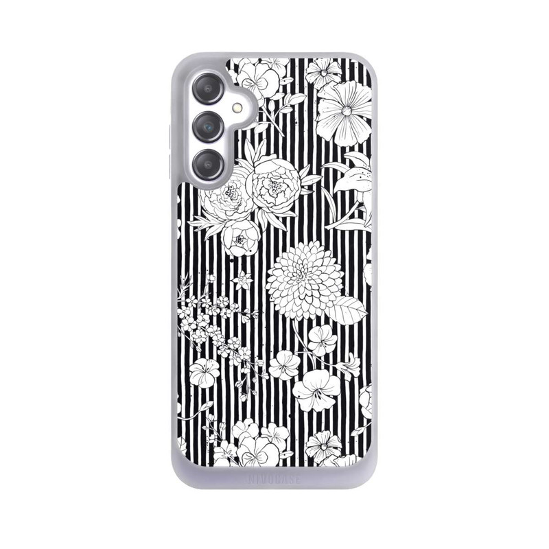 Galaxy A14 5G NIVOpure Blumen und Streifen Schwarz und Weiß