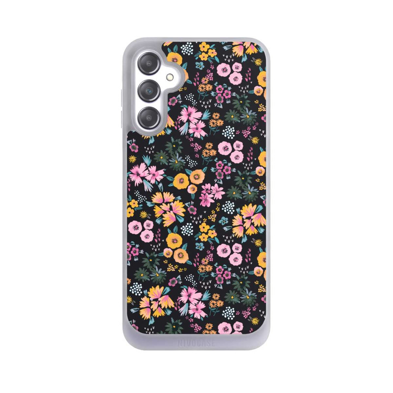 Galaxy A14 5G NIVOpure Kleine bunte Blumen Schwarz 2