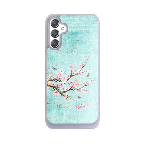 Samsung Galaxy A14 5G NIVOpure Motif d'arbre en fleurs de cerisier bleu