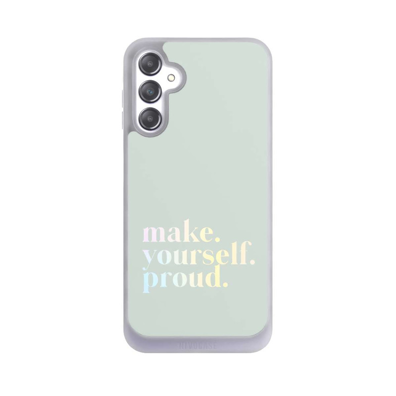 Galaxy A14 5G NIVOpure Make Yourself Proud Zitat-Minze und Farbverlauf