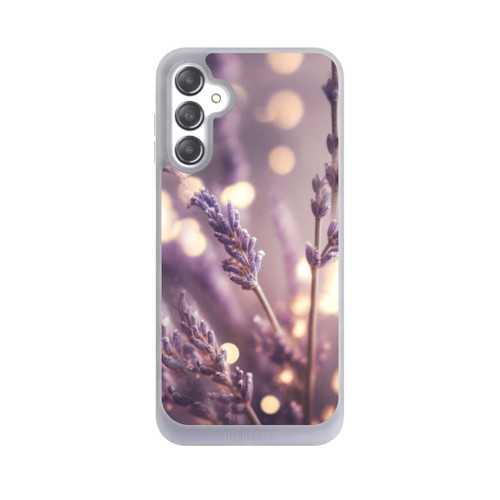 Samsung Galaxy A14 5G NIVOpure Lavande en gros plan avec IA