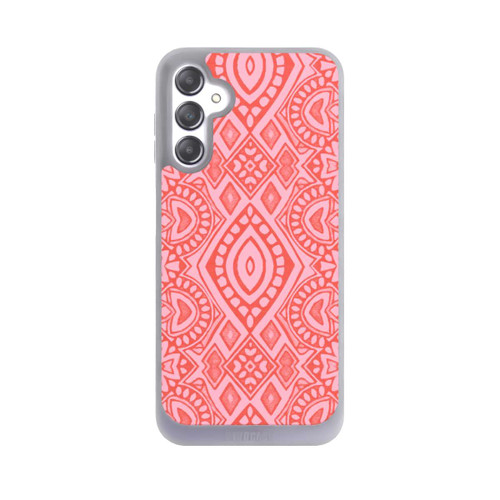 Samsung Galaxy A14 5G NIVOpure Boho Geometric Intricate Tribal Design in Shades of Pink