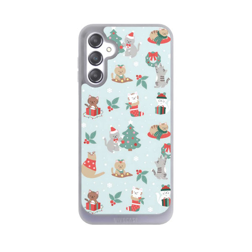 Samsung Galaxy A14 5G NIVOpure Cute Winter Wonderland Christmas Festive Cats on Teal